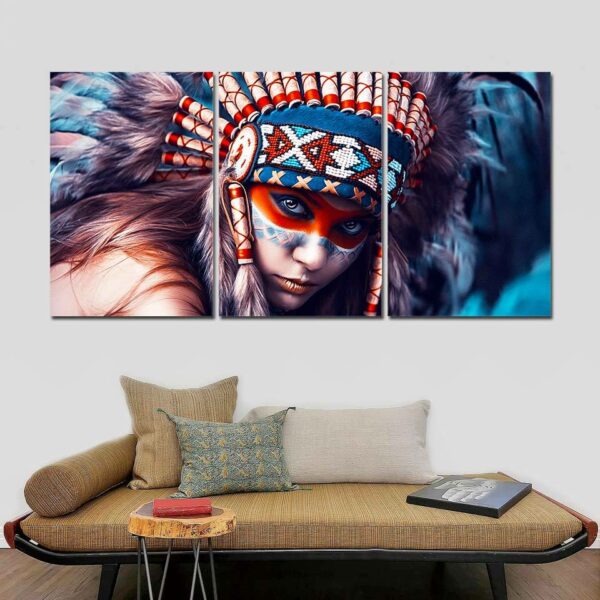 3 panel canvas wall art canvas native indian girl