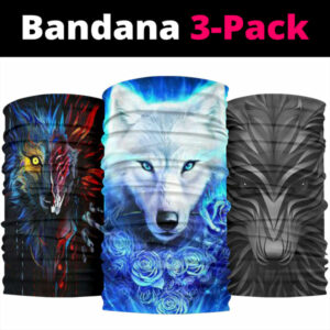 3d wolf art bandana 3 pack new 1