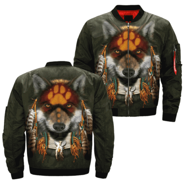 american native wolf bomber jacket jknative 0029