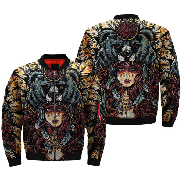 bear and girl native bomber jacket jknative 0086