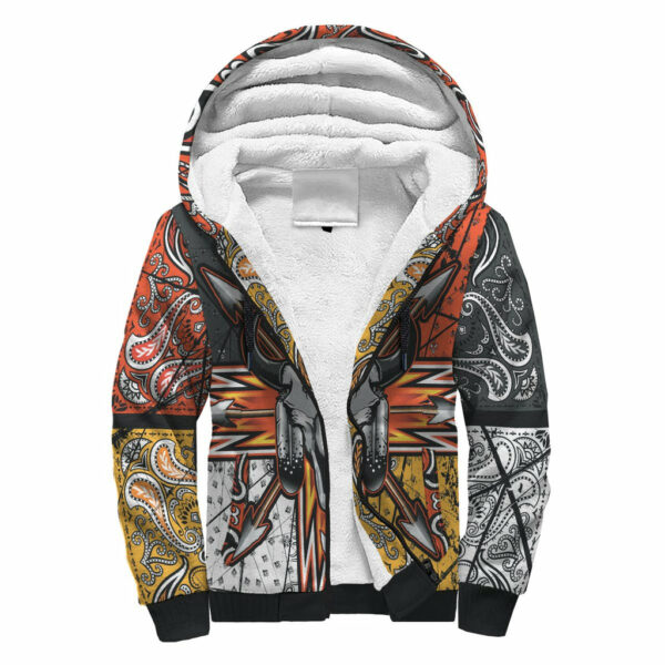 bison arrow 3d native american sherpa hoodie