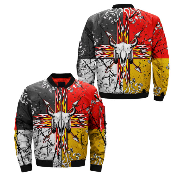 bison arrow 3d pullover native american bomber jacket jknative 0075