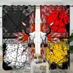 bison arrow native american living room curtain