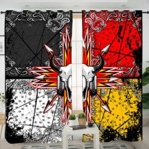 bison arrow native american living room curtain