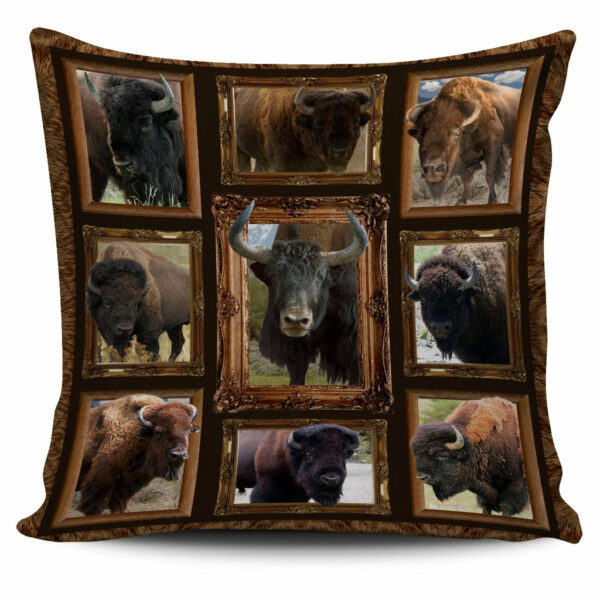 bison buffaloes native american pillow covers