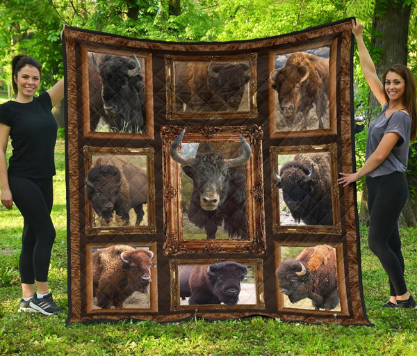 bison buffaloes native american premium quilt 1