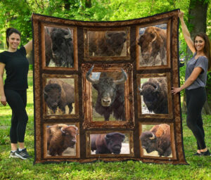 bison buffaloes native american premium quilt