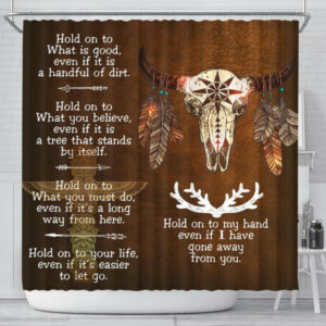 bison feather native american shower curtain 1
