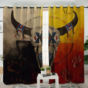 bison medicine wheels native american living room curtain 1