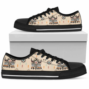bison native american low top canvas shoes 1