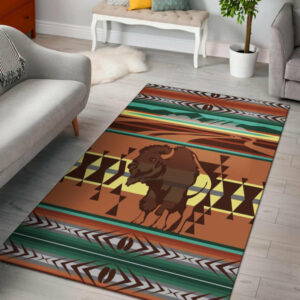 bison native american symbol area rug no link 1