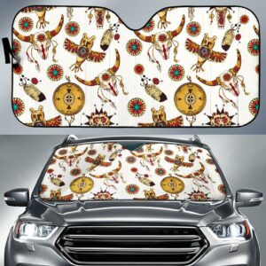 bison owl feather native american auto sun shades