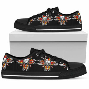 bison red arrow native american design low top canvas shoes 1