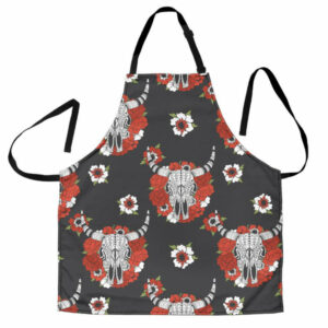 bison red rose native american apron 1