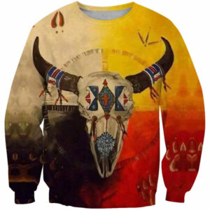 bison skull unique native american 3d sweatshirt 1