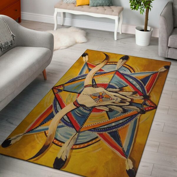 bison yellow native american pride area rug no link