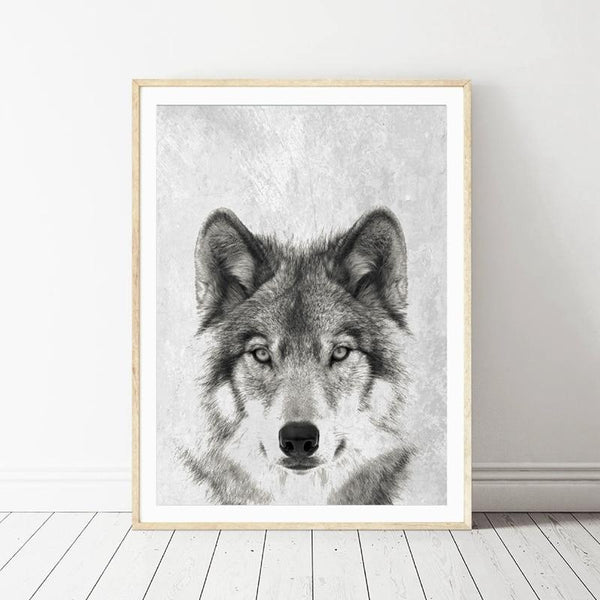 Black and White Wolf Native American Canvas – 49native.com