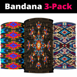 black geometric native american bandana 3 pack new 1