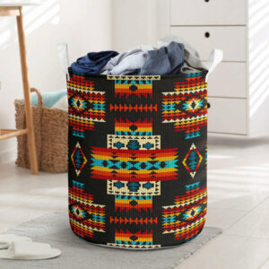 black pattern native laundry basket