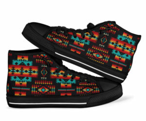 black tribal native american high top shoes 1