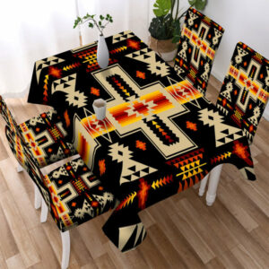 black tribe design native american tablecloth chair cover