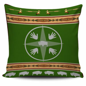 blue bisons running native american pillow covers
