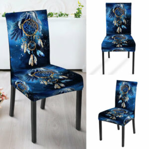 blue dreamcatcher pattern design native american tablecloth chair cover 1