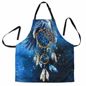 blue galaxy dreamcatcher native american apron 1