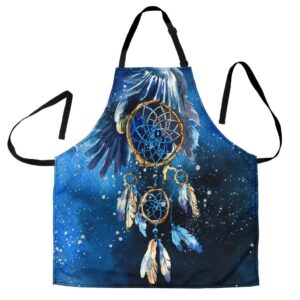 blue galaxy dreamcatcher native american apron