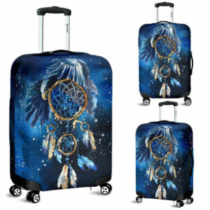 blue galaxy dreamcatcher native american luggage covers 1