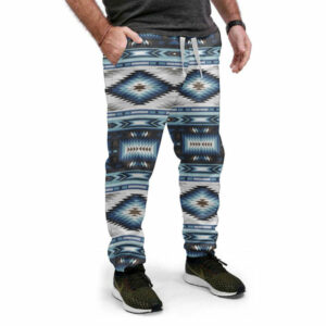 blue patterns sweatpants