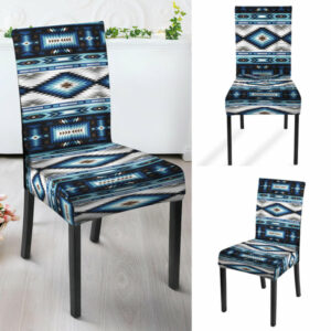 blue tribe design native american tablecloth chair cover 4