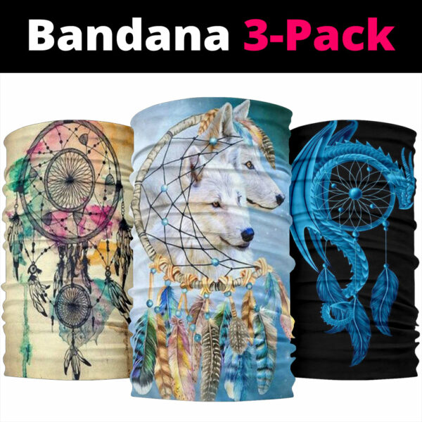 blue wolf bandana 3 pack new