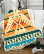 border pattern fleece blanket