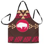 brown bison native american apron