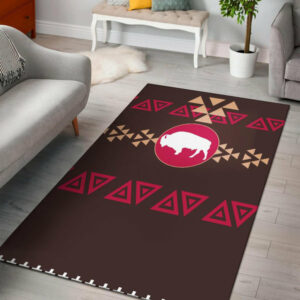brown bison native american area rug 1