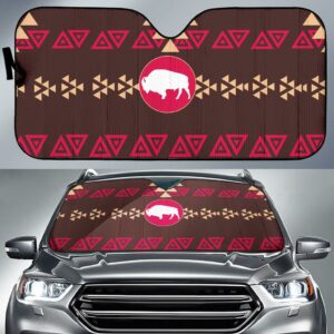 brown bison native american design auto sun shades