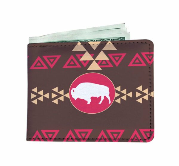brown bison native american wallet