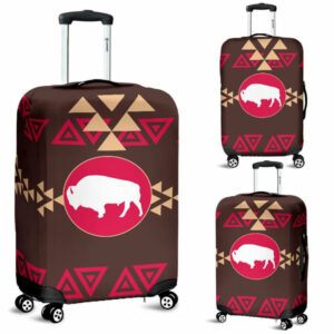 brown bison tribal native american luggage covers 1