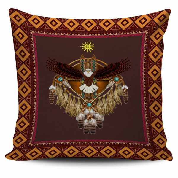 brown eagle native american pillow covers