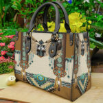 brown pattern breastplate native leather bag