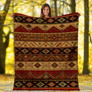 brown pattern fleece blanket 1