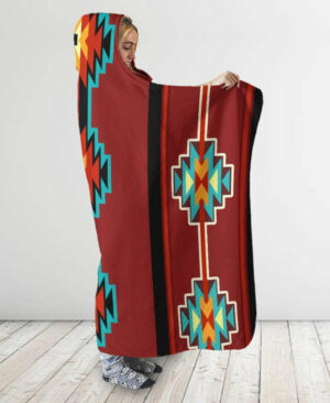 brown pattern hooded blanket 1