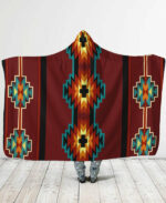 brown pattern hooded blanket