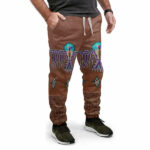 brown pattern sweatpants