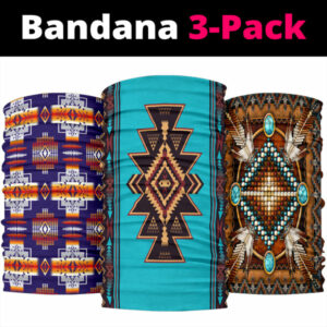 brown western native american bandana 3 pack new 1