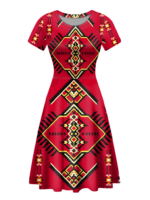 bs 00053 native tribes pattern round neck dress