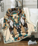 buffalo head motifs fleece blanket