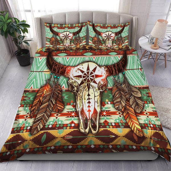 Buffalo Pattern Native American Bedding Set - 49native.com