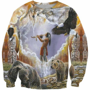 calling the totem spirit animal native american design 3d sweatshirt 1